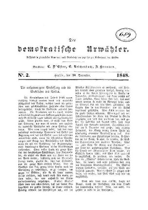 Der demokratische Urwähler. N[umer]o 2.