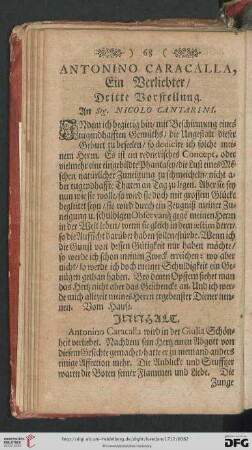 Antonio Caracalla, Ein Verliebter