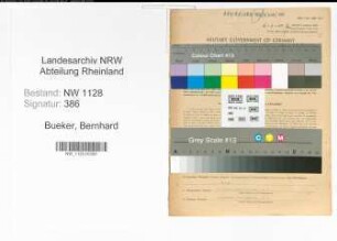 Entnazifizierung Bernhard Bueker , geb. 03.03.1901 (Feuerwehrmann)