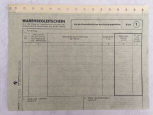 Warenbegleitschein BRD-Zoll blanko
