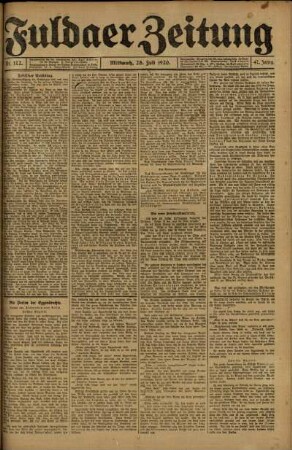 Ausgabe vom Mittwoch, den 28. Juli 1920.