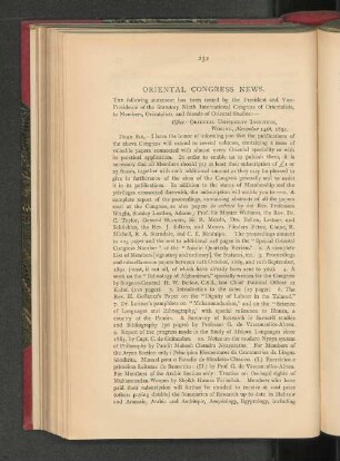 Oriental Congress News.