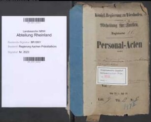 von Matuschka-Greiffenklau, Guido, geb. 07.05.1847, Polizeipräsident zu Aachen. Bd. 1