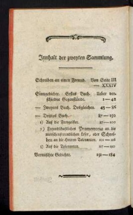 Innhalt der zweyten Sammlung