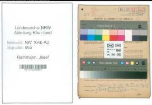 Entnazifizierung Josef Rathmann , geb. 16.06.1902 ()