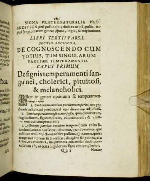 Sectio Secunda. De Cognoscendo Cum Totius, Tum Singularum Partium Temperamento.