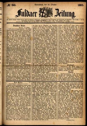 Ausgabe vom Samstag, den 20. Oktober 1883.