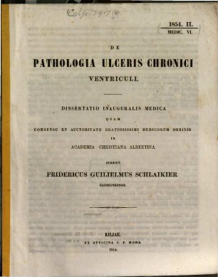 De pathologia ulceris chronici ventriculi