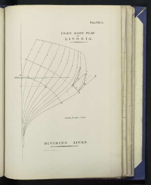 Plate VIII.A. FORE BODY PLAN OF LIVONIA. DIVIDING LINES.