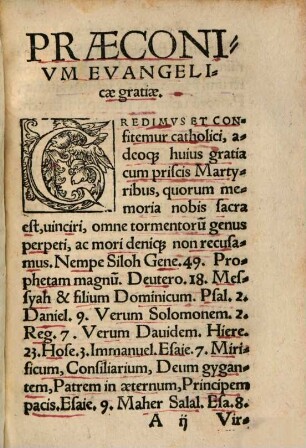 Praeconivm Evangelicae Gratiae