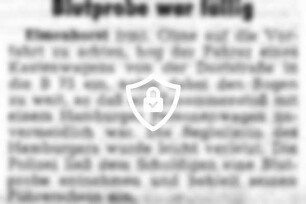 Blutprobe war fällig