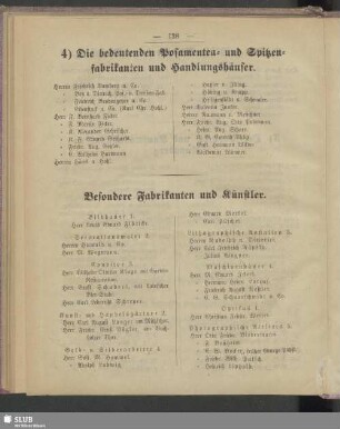 Besondere Fabrikanten und Künstler