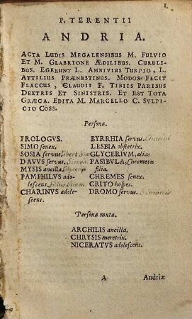 Pvb. Terentii Comoediae sex