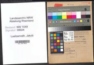 Entnazifizierung Jakob Luetzenrath , geb. 15.03.1891 (Wachmann)