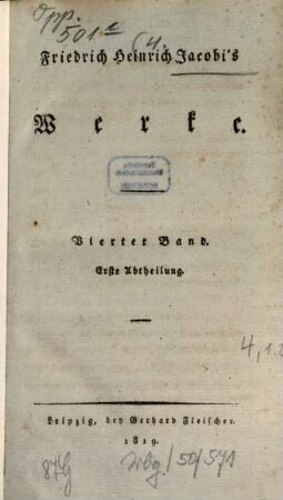 Friedrich Heinrich Jacobi's Werke, 4,1