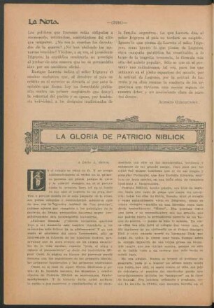 La gloria de Patricio Niblick