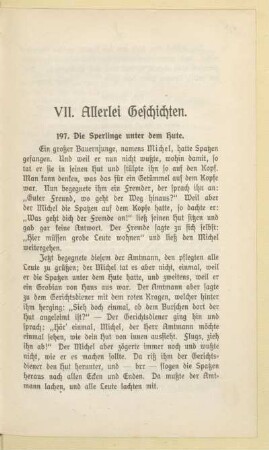 VII. Allerlei Geschichten