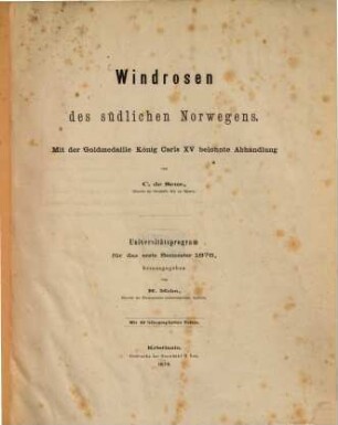 Windrosen des südlichen Norwegens : Abhandlung