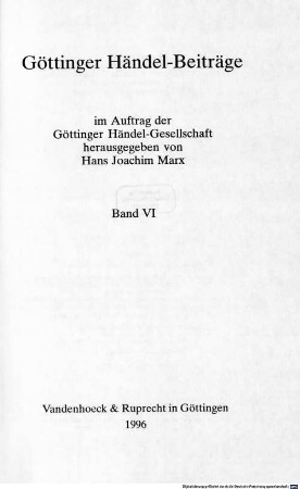Göttinger Händel-Beiträge. 6
