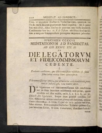 1012-1014, Sp. 406. De Die Legatorum vel ...