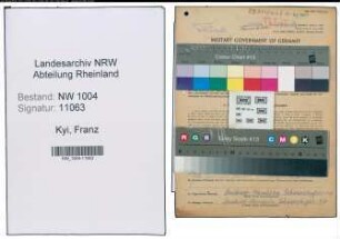 Entnazifizierung Franz Kyi , geb. 20.03.1884 (Rangiermeister)