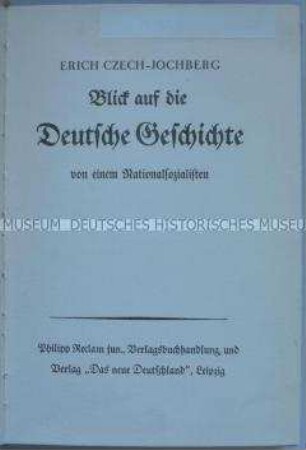 Nationalsozialistische Veröffentlichung über die deutsche Geschichte