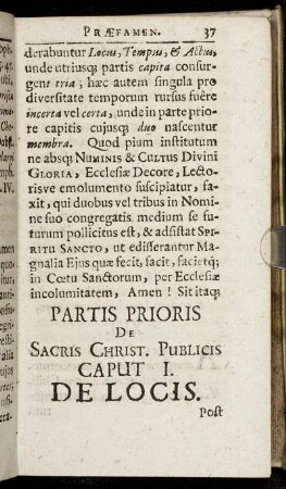 Caput I. De Locis.