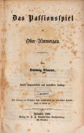 Das Passionsspiel zu Ober-Ammergau
