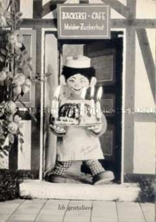 Geburtstagskarte mit Puppenmotiv