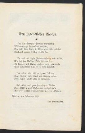 Den jugendlichen Lesern.