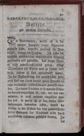 Vorrede zur zwoten Ausgabe.
