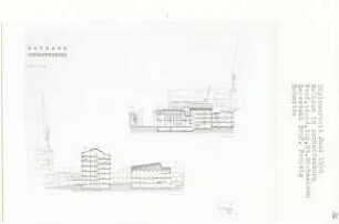 Rathaus Aschaffenburg (Diplomarbeit bei Peter Poelzig): Schnitte 1:200
