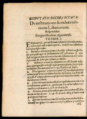 Disputatio Decimaoctava.