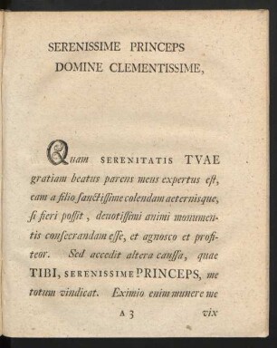 Serenissime Princeps Domine Clementissime, ...
