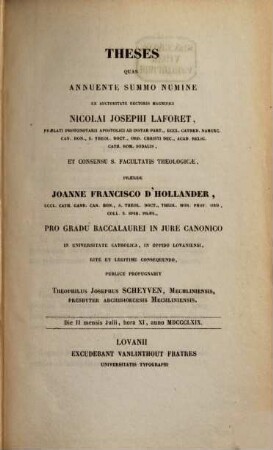 Theses. 1868/69, Fac. Theol.