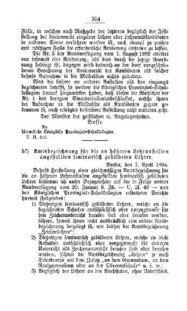 Amtsbezeichnung für die an höheren Lehranstalten angestellten seminarisch gebildeten Lehrer : [D. Höhere Lehranstalten]