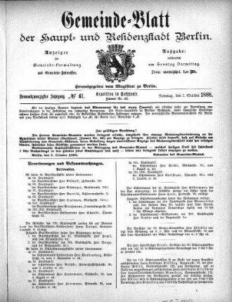 1888,41: No. 41, 7. Oktober 1888