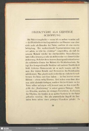 Objektnähe Als Geistige Schöpfung
