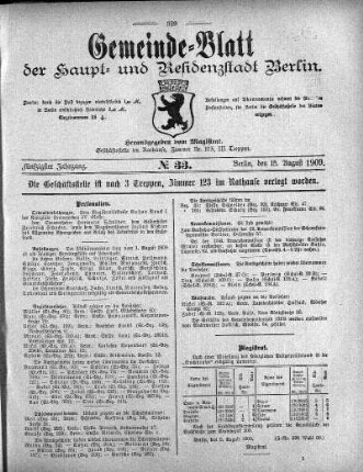 1909,33: No. 33, 15. August 1909
