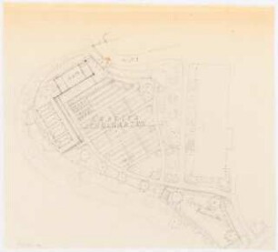 Gartenanlage Evangelische Volksschule am Burgfeld, Neviges: Arbeitsschulgarten: Grundriss