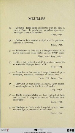 Meubles (Nr. 90-123)
