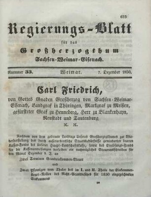 Nr. 33 : 7. Dezember 1850