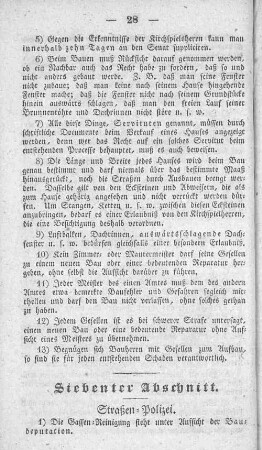 Siebenter Abschnitt. Straßen-Polizei.
