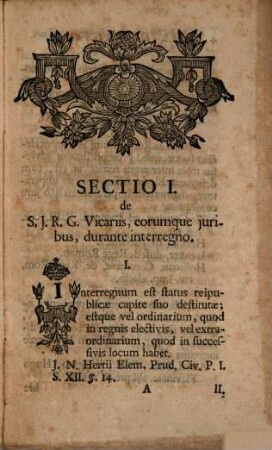 Theses de iuribus S. R. I. Vicariorum durante interregno, nec non de electione et coronatione imperatoris, in usum auditorum conscriptae