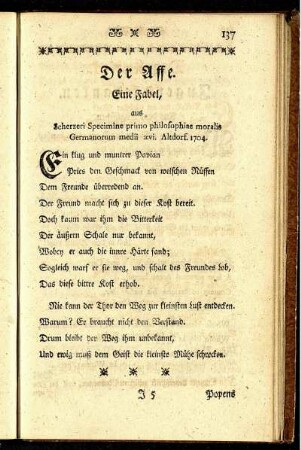 Der Affe. Eine Fabel.
