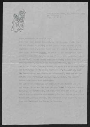 Brief von Rolf Italiaander an Margarete Hauptmann