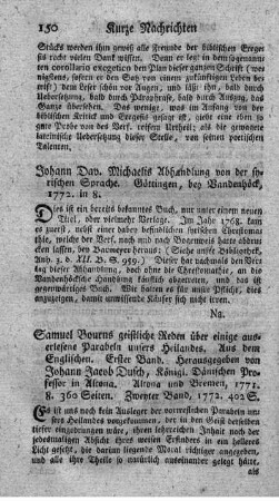 Geistliche Reden über einige auserlesene Parabeln unsers Heilandes. Bd.1.2.
