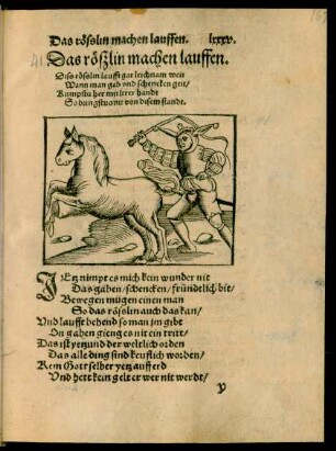 Das rößlin machen lauffen.