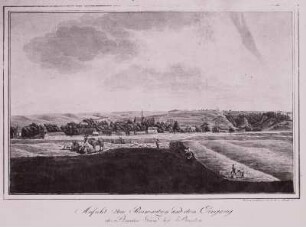 Dresden: Blick auf Plauen von Süden (v.l.n.r.: Wasserpalais, Hofmühlenbrücke, Hofmühle, Kirche)