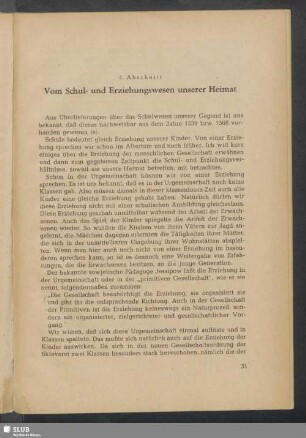 4. Abschnitt. Vom Schul- und Erziehungswesen unserer Heimat